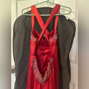 Red Prom Dress Open Back